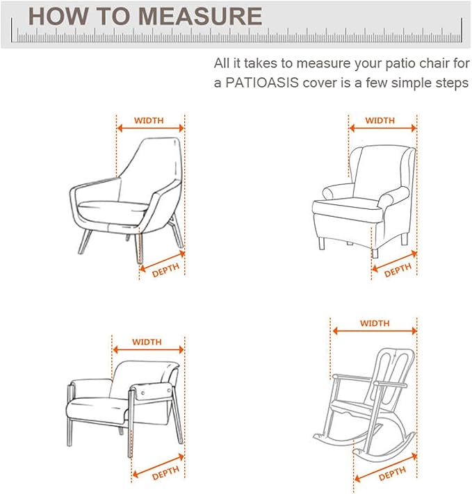 Outdoor Chair Cover 2 Pack Waterproof UV-Resistant 600D Durable Garden Furniture Covers for Large Chair 36 inch Wide