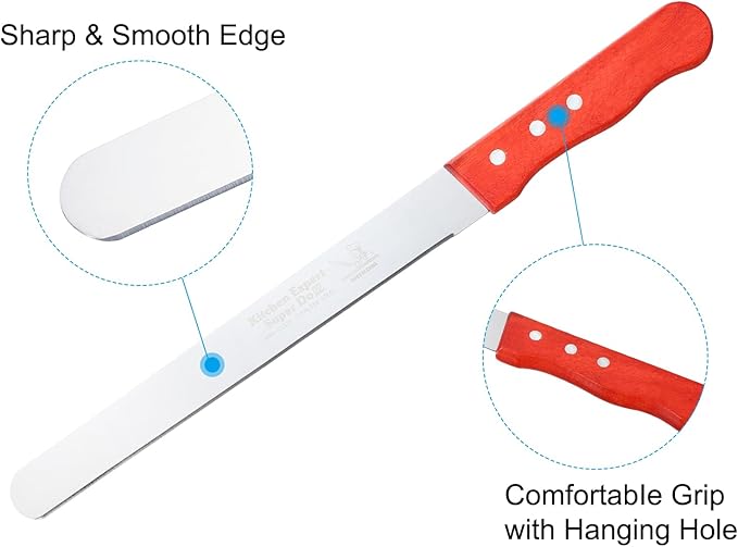 PATIKIL Floral Foam Knife, 2 Pcs 32.5 x 3.1CM, 37.5 x 3.1CM Florist Professional Cutting Knife for Flower Foam Block Cake, Wooden Handle