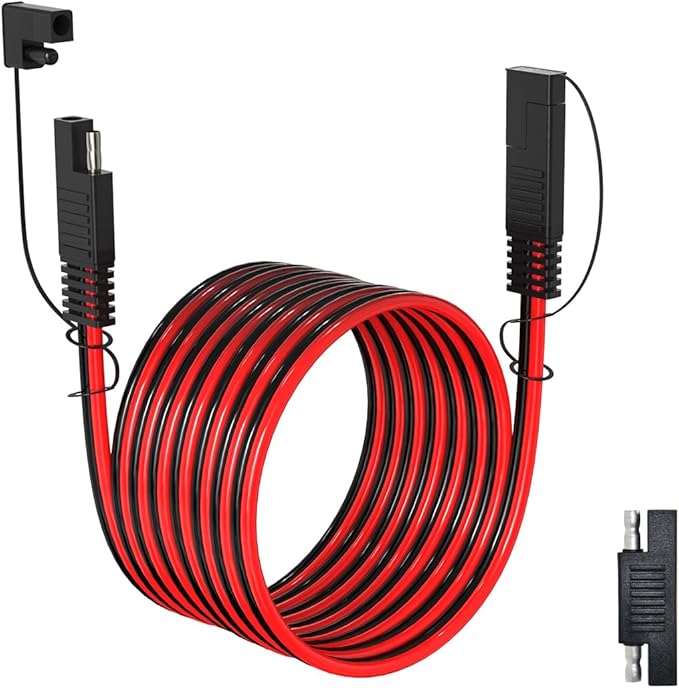 ELFCULB 16AWG 35FT SAE Extension Cable 3/6/10/20/35/50FT Quick Disconnect Wire Harness with SAE Connector for Automotive RV Battery Solar Panel