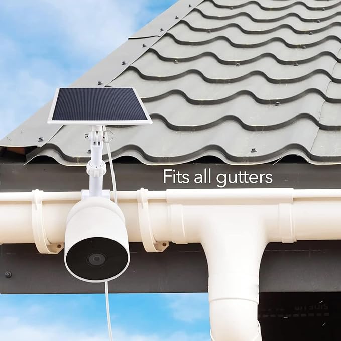 Wasserstein Gutter Mount for Google Nest Cam (Battery) & Solar Panel (Camera & Solar Panel NOT Included)