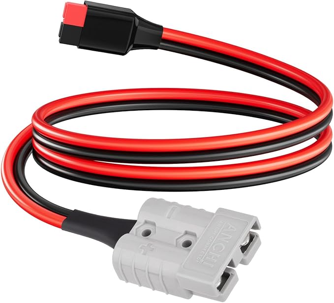 ELFCULB 10AWG 2FT Battery Quick Connect/Disconnect to Anderson Extension Cable, Anderson SB50-PP45 Amp Connector Cable for Solar Portable Gennerator Battery Power Transfer