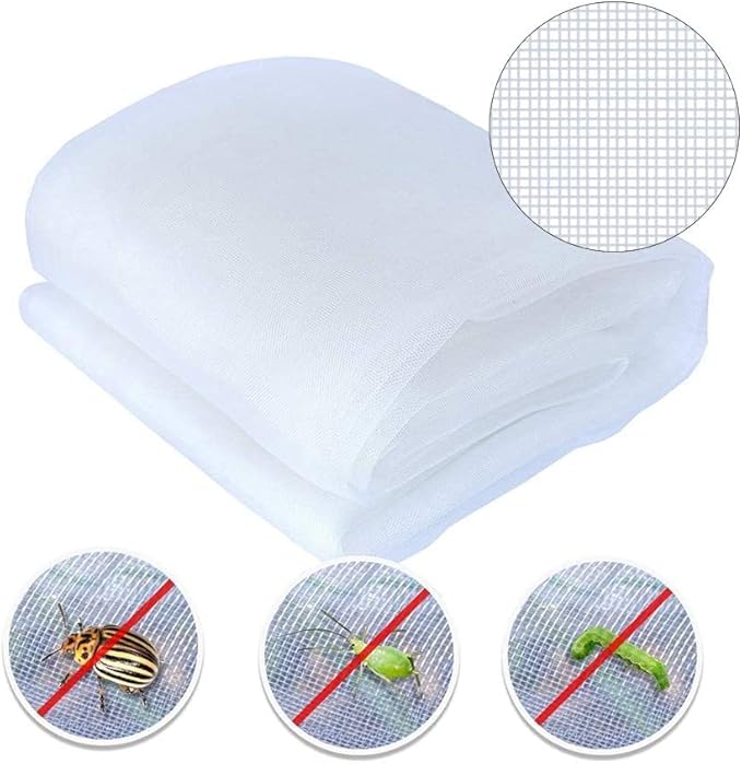 Agfabric Garden Netting 4'x10' Insect Pest Barrier Bird Netting for Garden Protection,Row Cover Mesh Netting for Vegetables Fruit Trees and Plants,White