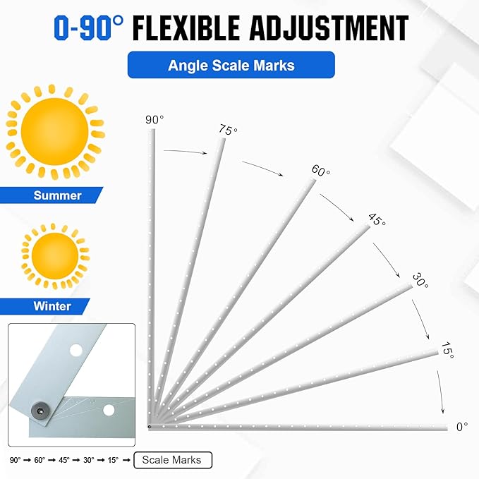 ECO-WORTHY 4 Sets 45inch Adjustable Solar Panel Mount Brackets Stand with Foldable Tilt Legs, Ideal for 4-8pcs 100 200 300 400 Watt Solar Panel for Roof, RV, Boat, and Off-Grid