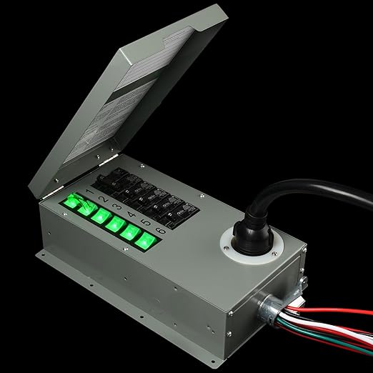 Nature's Generator Transfer Switch 6 Circuits 120/240V 30A Power Transfer Kit+Transfer Switch Flush Mount