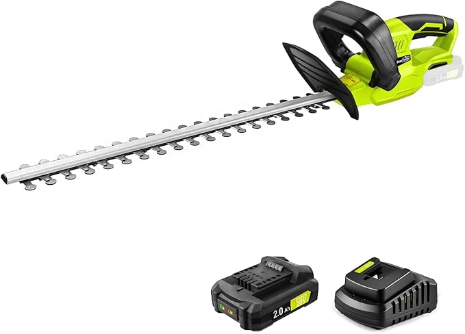 SnapFresh 20V Cordless Hedge Trimmer - 22" Dual-Action Blade,Electric Bush Trimmer,2.0Ah Battery & Fast Charger Included