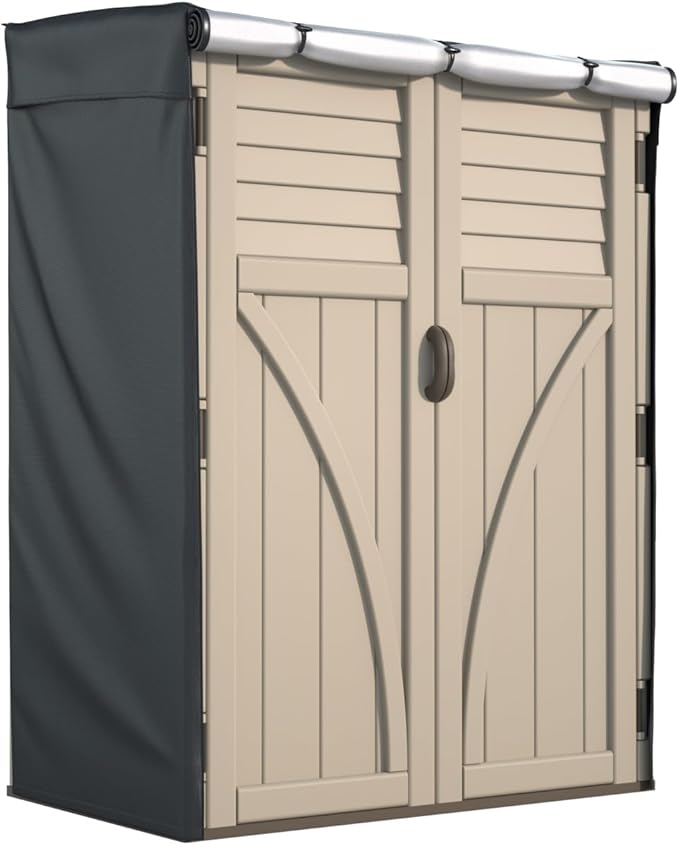 Outdoor Storage Shed Cover 54"x34"x72" - Waterproof UV-Resistant Dustproof Cabinet Cover for Suncast Sheds, Black (Cover Only)