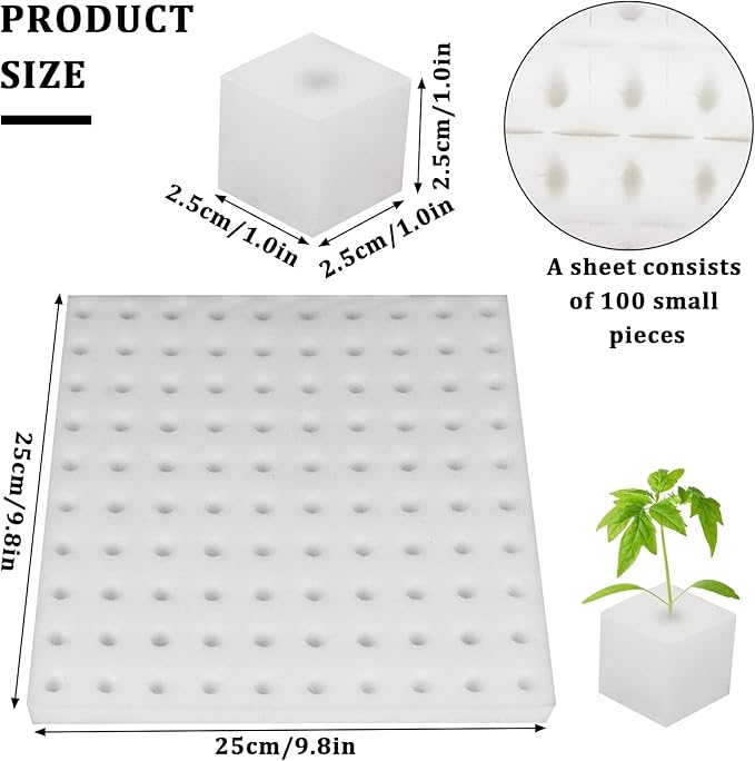 400 Pcs Hydroponic Sponges Planting Gardening Tool Soilless Cultivation Seedling Sponges Cultivation Sponge Greenhouse for Small Bud Growth & Grow Seedlings