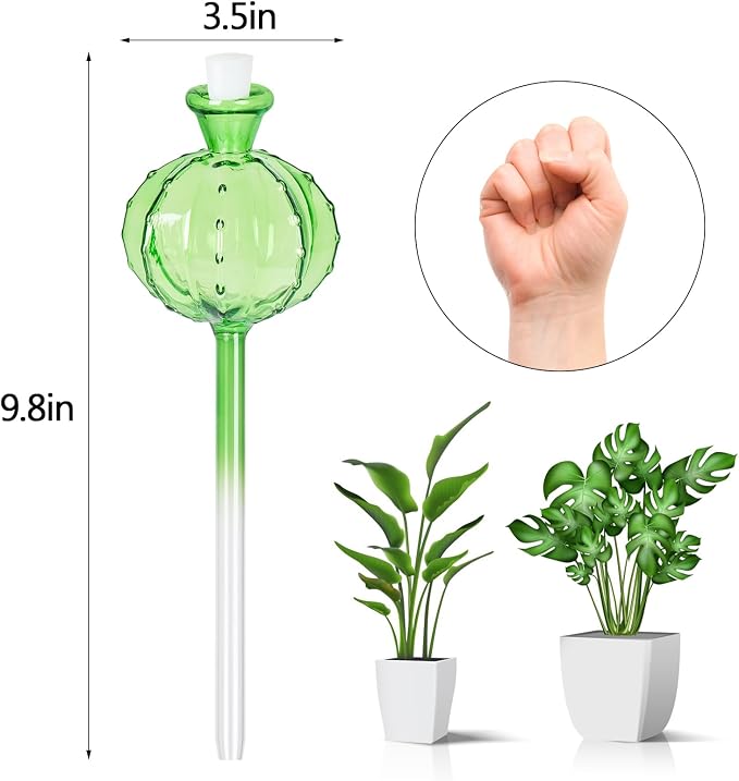 KGCCIZI Self Watering Planter Insert. Plant Watering Devices. Plant Watering Bulbs. 3-PCS Plant Watering Globes. Cactus Shape Self Watering Globes