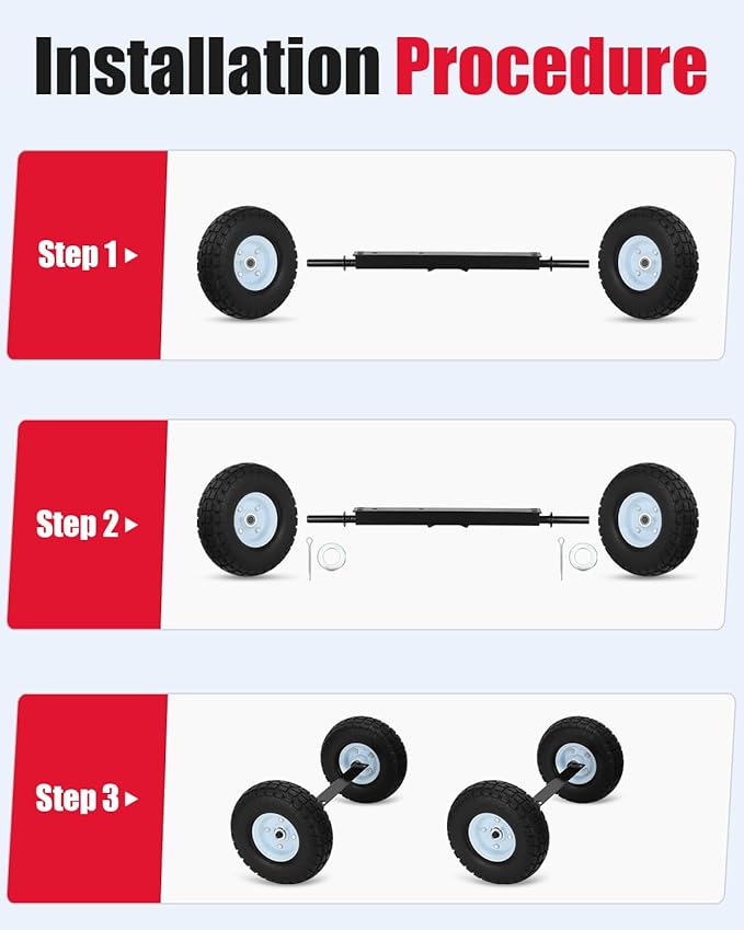 All Terrain Wheel Kit Fit for Honda EU3000is Generator Wheel Kit Replacement for 06424-ZS9-000AH All Terrain Wheel Kit Solid Never Flat Tires