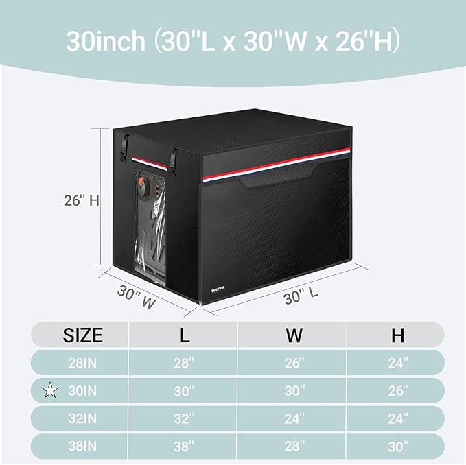 Generator Covers While Running, 600D+210D Oxford Fabric Double Layer, 30x30x26 Inches, Fits 6000-11000W Model, Black