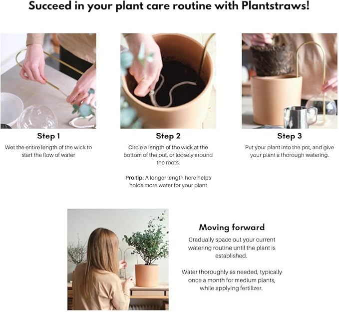 Beautiful Self-Watering Wick System for Effortless Plant Care, Automatic Drip Irrigation, Sustainable & Stylish Scandinavian Design, Ideal for House Plants (S, Klein Blue)