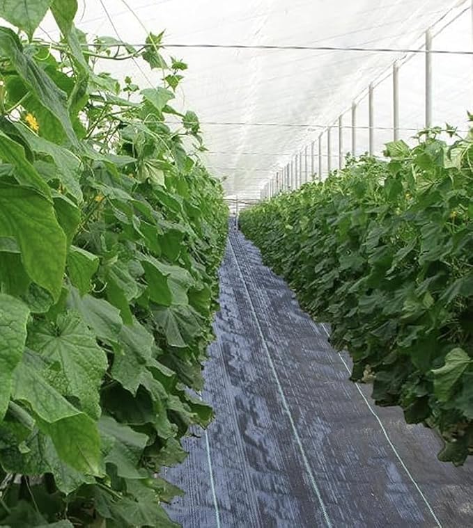 3FT x 50FT Premium Heavy Duty PP Woven Weed Barrier Landscape Fabric, 3.2 OZ Weed Control Mat, Driveway Fabric, Included (10 Set U-Staples & Plastic Peds Free)