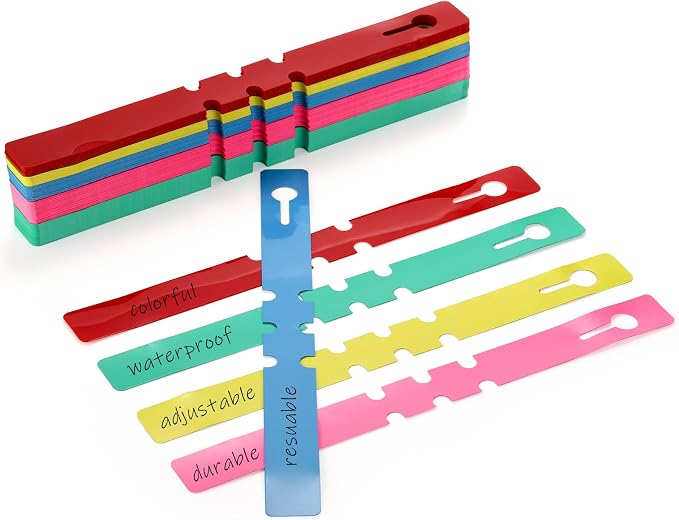 Foraineam 1000 PCS Plant Labels 5 Colors Wrap Around Hanging Tree Tags, Adjustable Plant Tags Markers Waterproof Nursery Garden Labels