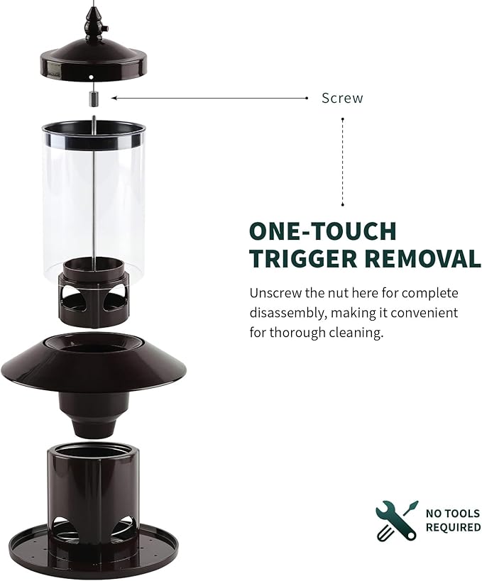 Squirrel-Proof Bird Feeder for Outdoor Hanging Wild Bird Seeds.