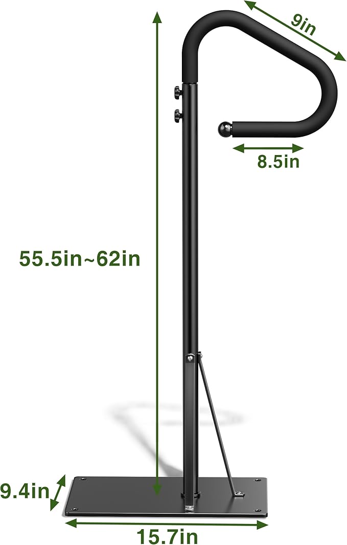 55''-62'' Hot Tub Handrail Side Safety Rail – 360° Swivel Spa Grab Bar, Heavy-Duty Powder-Coated Steel Assist Handle with Anti-Slip Foam Grip, Fits Most Hot Tubs, Swim Spas & Pools, 600LBS Capacity