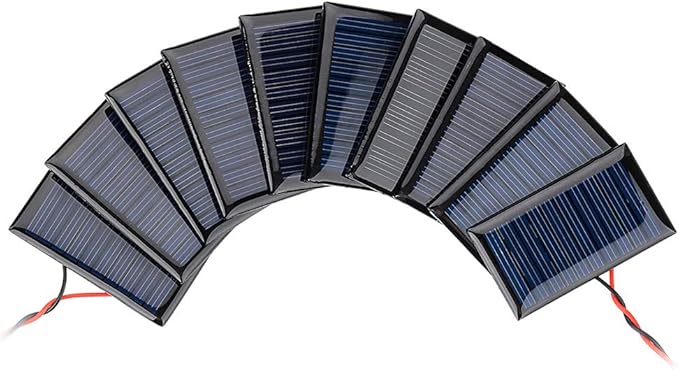 10Pcs 5V 30mA Mini Solar Panels for Mini Solar Cells DIY Electric Toy Materials Photovoltaic Cells Solar DIY System Kits 2.08"x1.18"(5V 30mA 53mmx30mm)