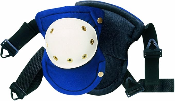 CLC Custom Leathercraft V6355 Buckle-Style Easy-Swivel Kneepads with Plastic Cap,Blue/White