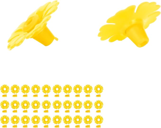 30 Set Hummingbird, Hanging Bird Feeding Ports Star Shaped Flexible Feeder Flowers Replacement Hummingbird Replacement Parts Garden SuppliesYellow (Yellow)