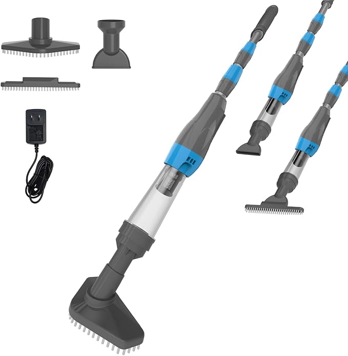 3 in 1 Cordless Rechargeable Pool Vacuum, Handheld Pool Cleaner Ideal for Spas, Hot Tubs and Small Pools for Sand and Debris