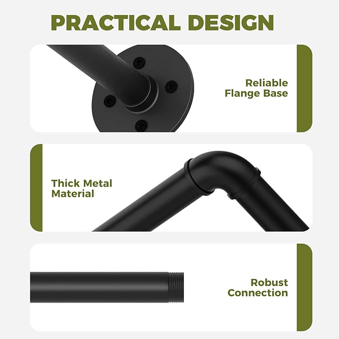Galood 2Pc Hanging Planters for Indoor Plants Plant Hanger Indoor Hanging Plant Holder Black Metal Rod(Pot/Chain/Plant not Included