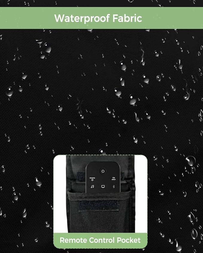 DecorLovee Black Outdoor TV Cover 40 to 43 Inches Weatherproof & Waterproof, Farmhouse Solid Color Outdoor TV Enclosure with Remote Control Pocket, Classic Black TV Screen Protectors for Outside TV