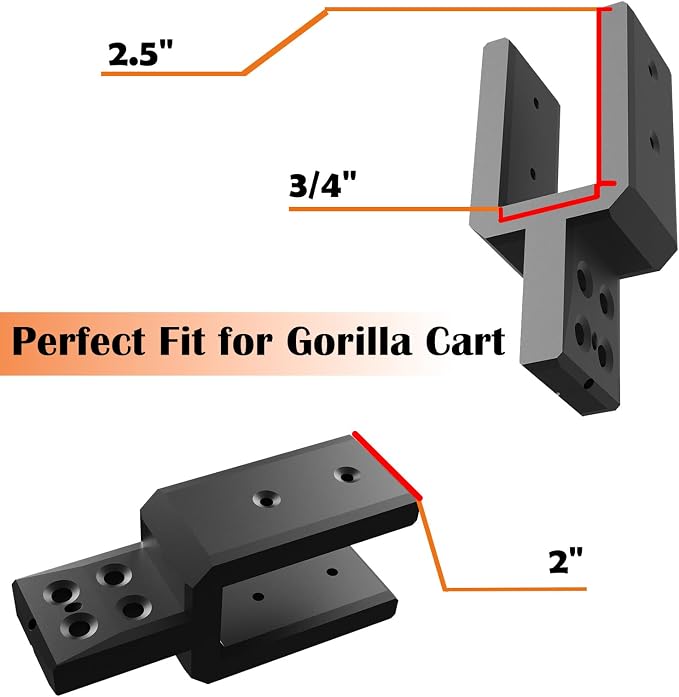 Heavy-Duty Sidewall Brackets (Set of 8) - Compatible with Gorilla Cart 7 & 12 cu/ft Models, Fits 3/4" x 2" x 2.5" Holes, Easy Installation, Extra Storage Capacity