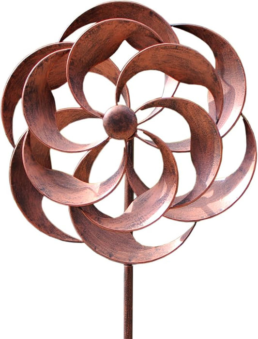 Metal Wind Spinner Willow Leaves for Patio Lawn Outdoor Yard Lawn Garden | 360 Degrees, Swivel Classical Design, 63x13 inches