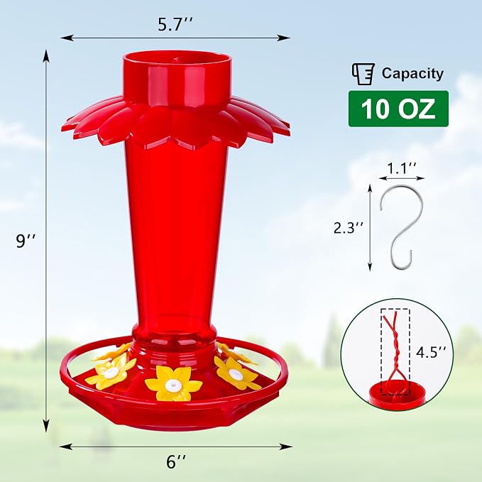 Fchstaer Hummingbird Feeders with Umbrella Bundle Glass Hummingbird Feeders