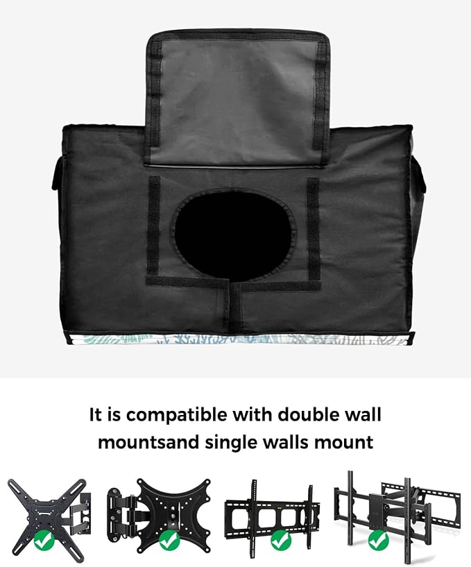 Coastal Outdoor TV Cover 48-50 Inches - Weatherproof & Waterproof, Summer Beach Blue Teal Coral Enclosure with Remote Control Pocket, Nautical Starfish Screen Protectors