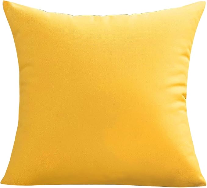 VAKADO Outdoor Waterproof Throw Pillow Covers 22X22 Set of 2 Decorative Yellow Patio Furniture Summer Cushion Cases Outside Decor for Couch Garden Bench Porch