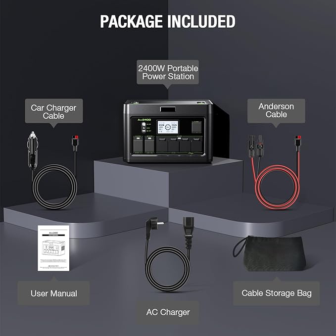 Portable Power Station 2400W (Peak 4800W), 1843Wh LiFePO4 Solar Generator, 12 Outlets with 100W USB-C PD Fast Charging, Pure Sine Wave AC for Home Backup, RV Camping, Emergency & Off-Grid Living
