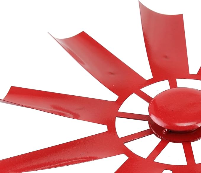 BinaryABC Outdoor Yard Windmill Metal Wind Spinner,Wind Sculptures Spinners Yard Decor Pinwheel,for Garden Yard Lawn Patio Decoration (Red)