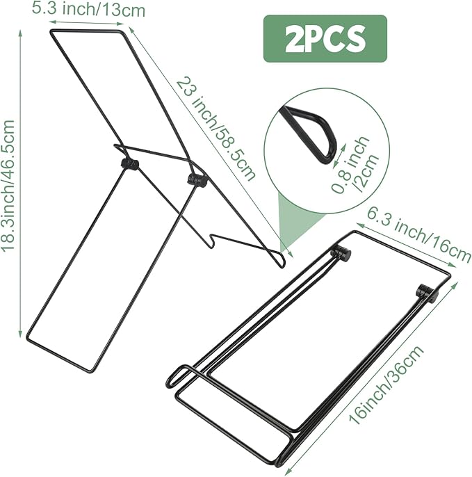 2 Pack Solar Panel Stand, Folding Solar Panel Stand Mounting Bracket - Quick Angle Adjustment, Portable Suitable for Solar Panels Less Than 0.35 Inches Thick