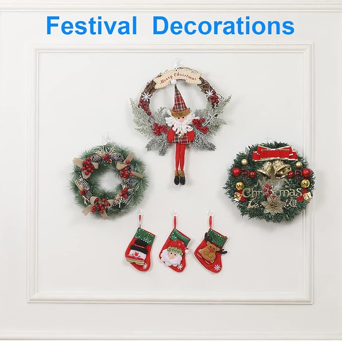22 Pieces Small Suction Cups with Hooks 1.2 inch Clear Plastic Sucker Hooks for Glass Window Wall Festivals Parties Theme Carnival Decoration Door Bathroom Kitchen