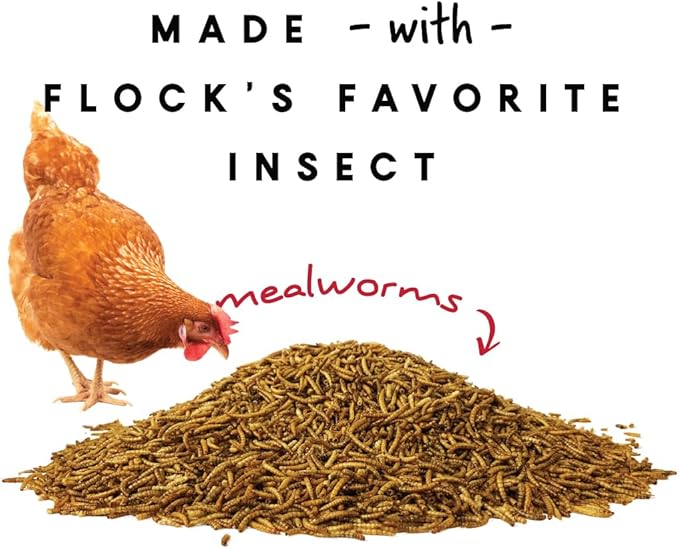 Manna Pro Mealworm Medley Cake, Chicken Treats & Food, High-Protein Snack for Chickens, Turkeys, and Backyard Birds, 19.5 oz
