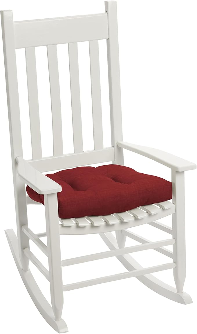 Arden Indoor/Outdoor Rocking Chair Or Wicker Chair Cushion, 2-Pack, 20 x 18, Water Repellent, Rain Proof, Fade Resistant Cushion for Rocking Or Rounded Back Chair Ruby Red Leala