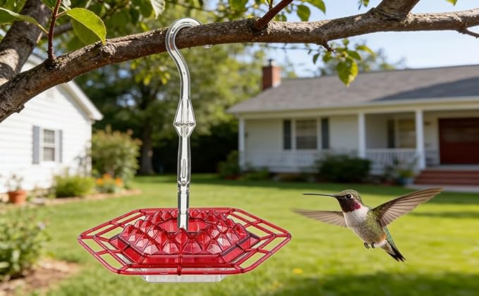 2 Pack Hummingbird Feeder for Outdoors Hanging,Easy to Clean and Refill,Ant Proof No Leak,with 30 Feeding Ports Saucer Humming Bird Feeder Hummingbird feeders for Window
