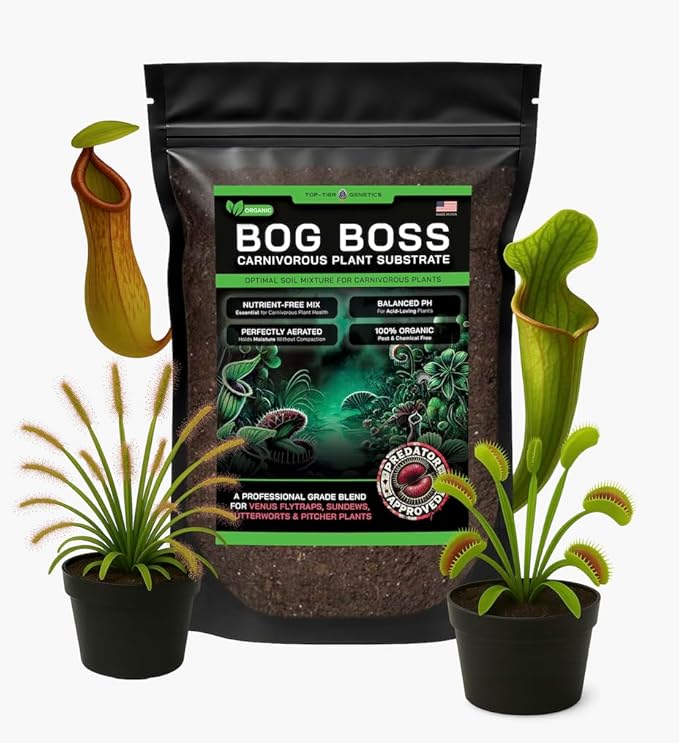 BOG BOSS - Premium Carnivorous Plant Soil Blend | Ideal for Venus Flytraps, Sundews, Nepenthes Pitcher Plants & Butterworts (2 QT's)