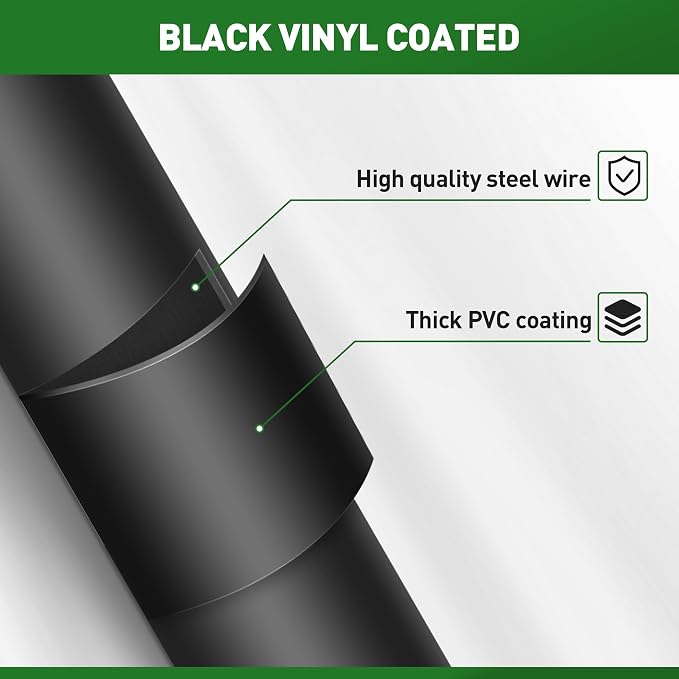 Rengue Black Hardware Cloth 1/2 Inch 48" x 100' 19 Gauge, PVC Coating Wire Fence Rolls Vinyl Coated Welded Chicken Wire Mesh for Poultry Netting Cage Fence, Tree Guard Rolls, Chicken Coop