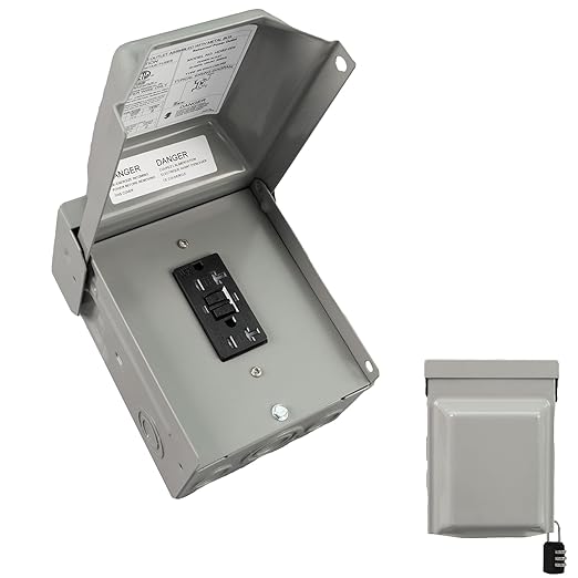 20 Amp Power Outlet Box 125 Volt, 20A WRTR GFCI Receptacles, Heavy Duty Lockable Weatherproof Electrical Panel, Receptacle for EV RV Generator Camper Trailer Motorhome - ETL Listed, HDS2-004
