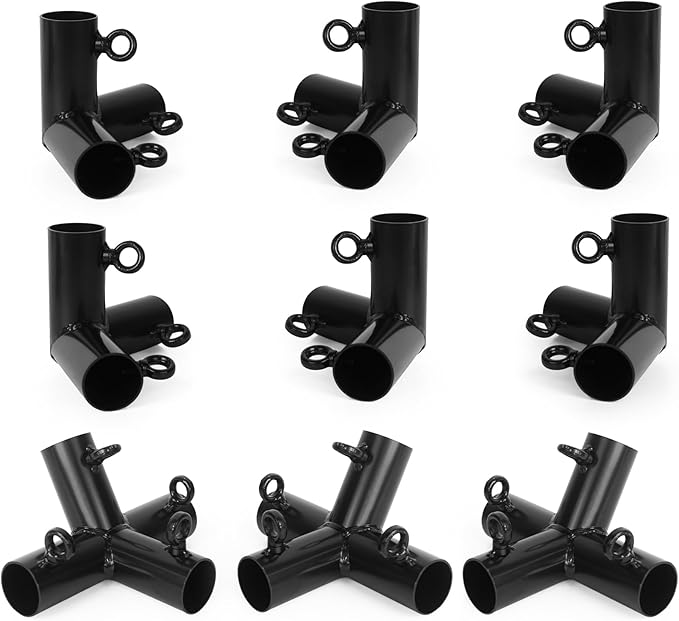 Aoneky 1'' Corner Canopy Fitting Couplers Kit - Fits 3/4" EMT - Frame Carport Connectors (6-Legs Canopy Top Kit)