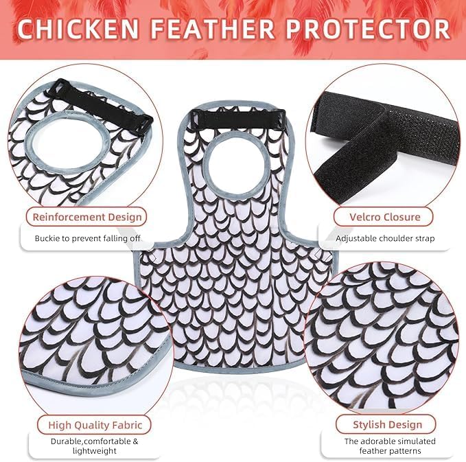 Chicken Saddles for hens, Chicken Apron Back Protector for Hens With Adjustable Strap, Chicken Hen Mating Saddle