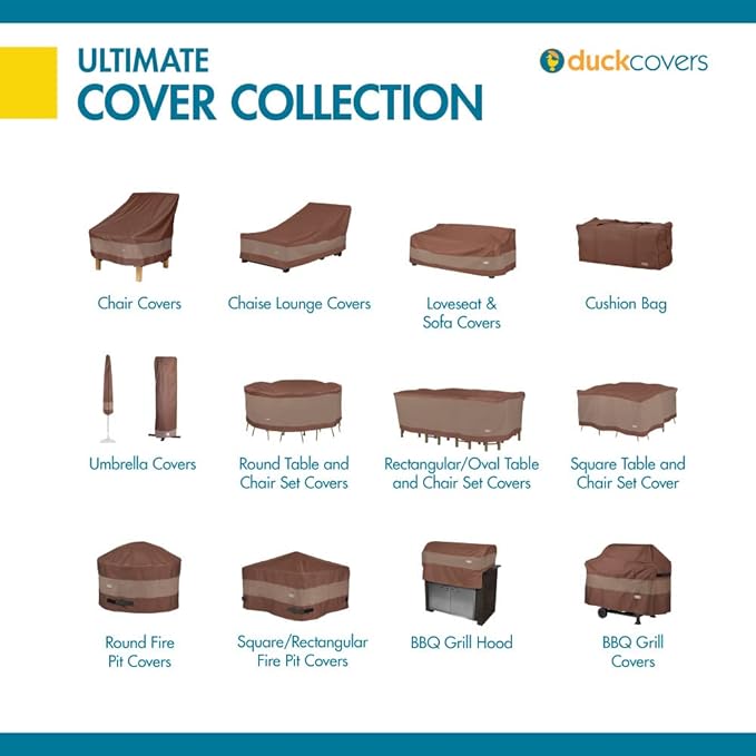 DUCKCOVERS Ultimate Waterproof 26 Inch High Back Patio Chair Cover, Stackable Chair Covers