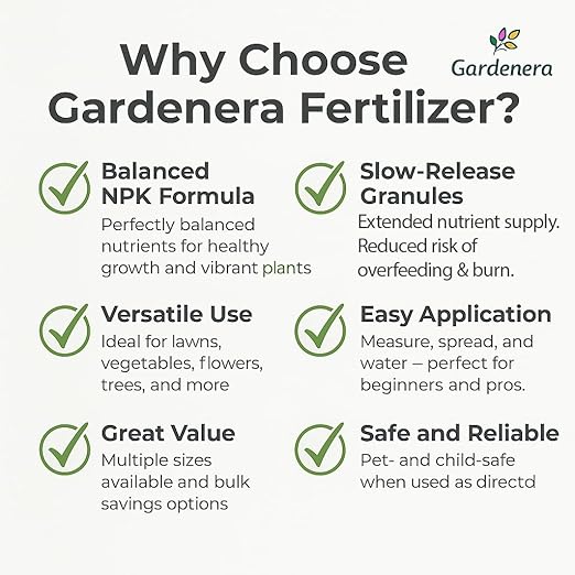 Gardenera 13-13-13 Slow Release Granular Fertilizer – All Purpose Plant Food 13 13 13 for Outdoor Grass, Vegetables, Roses, Flowers, Shrubs, Trees. Lawns, Gardens, Potted Plants (1 Quart)