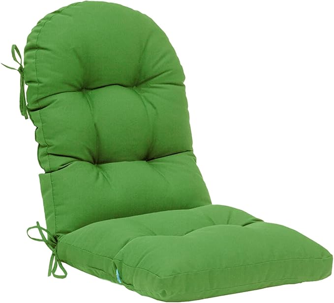 QILLOWAY Outdoor High Back Chair Cushion for Adirondack, All Weather Rocking Chair Cushions Thick Padded Replacement for Patio Furniture Set of 2,Green
