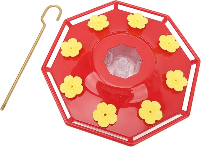 Feeder with Copper Hook Yellow Flower Design for Outdoor Hanging Attracts and Nourishes Hummingbirds in Gardens Patios or Balconies