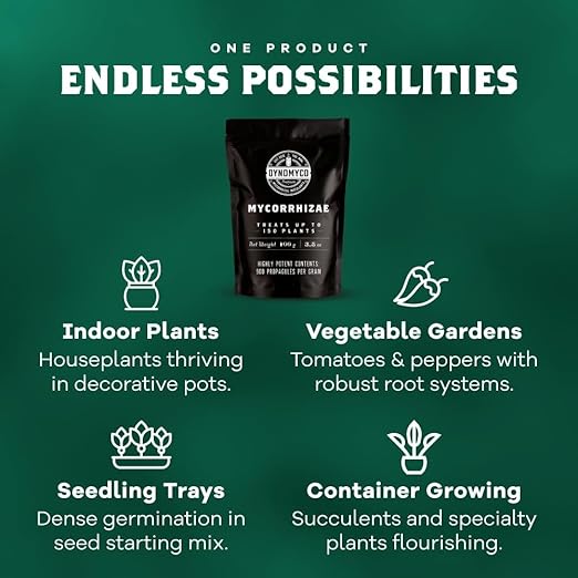 DYNOMYCO Granular Mycorrhizal Fungi Inoculant, 100g / 3.5oz – Boosts Root Growth, Yields & Nutrient Uptake – 900 Propagules/g, Concentrated Granules, & OMRI Listed – Biofertilizer for Plant Growth
