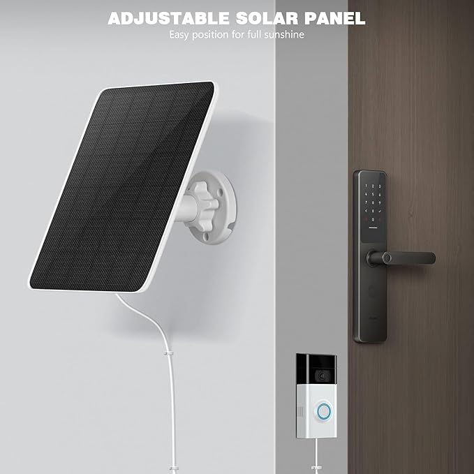 Solar Panel for Ring - 6W Compatible with Ring Video Doorbell 2, 3, 3+, 4 and Plus