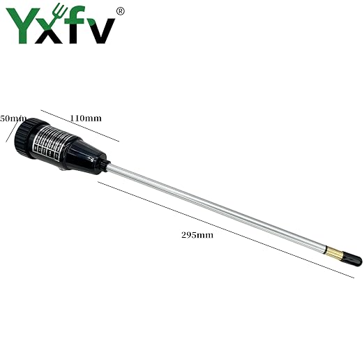 2-in-1 Soil PH Tester Gardening Tool, Soil Moisture & Light Meter with Long 11.6’’ Probe, No Battery Needed, for Garden, Lawn, Farm, Indoor & Outdoor Plants Care