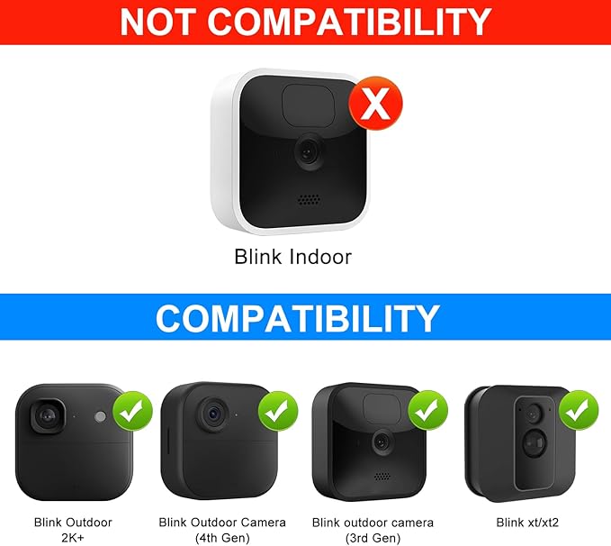 Solar Panel for Blink Camera, Waterproof Solar Charger Compatible with Outdoor 4 / 2K+ / XT / XT2, Continuous Power Supply (2Pack,Not for Blink Mini, Camera Not Included)